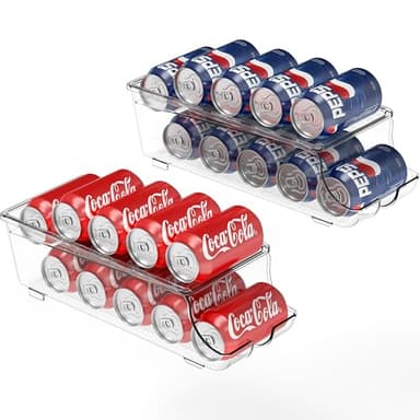 Simple Houseware 2-Pack Front-Loading Beverage Soda Can Organizer Dispenser, Clear - Image 1