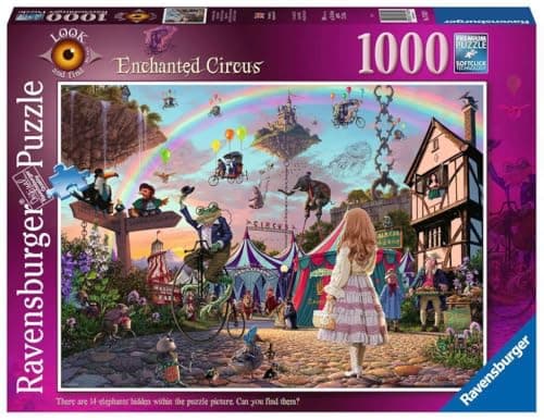 Ravensburger Look & Find: Enchanted Circus - 1000 Piece Jigsaw Puzzle | Unique, Softclick Fitting | Vibrant, Glare-Free Imagery | Crafted from FSC-Certified Wood | Ideal for Ages 14+ - Image 1