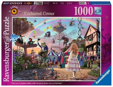 Ravensburger Look & Find: Enchanted Circus - 1000 Piece Jigsaw Puzzle | Unique, Softclick Fitting | Vibrant, Glare-Free Imagery | Crafted from FSC-Certified Wood | Ideal for Ages 14+ - Image 1
