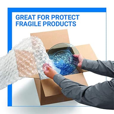 Bubble Cushioning Wrap Rolls, 3/16" x 12" x 72' ft Total [2 Rolls of 36 Feet] Perforated Every 12", 20 Fragile Stickers for Packaging, Shipping, Mailing - Image 4