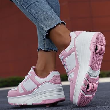 ANEFUN Roller Skate Shoes for Kids Girls Boys Detachable Wheeled Fashion Sneakers - Image 5