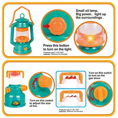 FUN LITTLE TOYS Pop Up Play Tent with Camping Gear and Tools Set, Outdoor Toys for Kids - Image 5