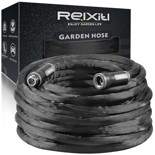 Non-Expanding Garden Hose 50FT – Flexible, Burst-Resistant, Anti-Kink, Lightweight & Durable for Outdoor Use(Black) - Image 1