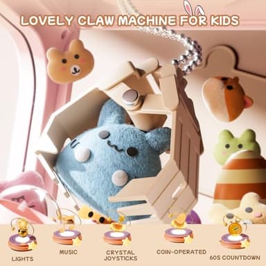 64 PCS Large Claw Machine for Kids Bunny, Vending Machine Toys for Girls 5 6 7 8 Year Old, Candy and Prize Electronic Dispenser Game Ages 5-7 6-8, Christmas Birthday Gift for 3 4 5 6 Year Old - Image 3
