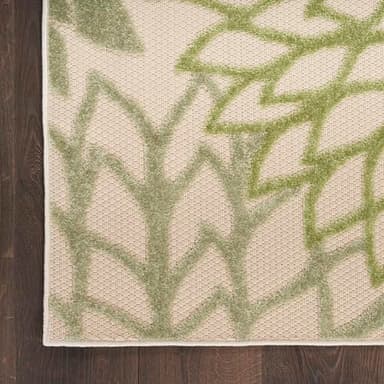 Nourison Home Aloha Indoor/Outdoor Ivory Green 7'10" x 10'6" Area Rug, Easy-Cleaning, Non Shedding, Bed Room, Living Room, Dining Room, Backyard, Patio, Deck (8x11) - Image 7