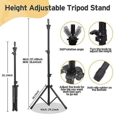 Klvied Reinforced Wig Mannequin Stand with Head, Dual-use 22 Inch Canvas Wig Head Display, Adjustable Clamp Wig Holder, Manikin Head Set for Cosmetology Hairdressing Training with Carrying Storage Bag - Image 6