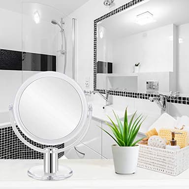 Fabuday Magnifying Makeup Mirror Double Sided 7 Inch Tabletop Mirror with 1X & 10X Magnification, Magnified Desk Mirror for Makeup, Cosmetic Vanity Mirror with Stand and 360° Rotation, Acrylic - Image 5