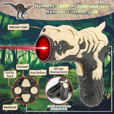 Upgraded Dinosaur Toys for Kids 3-5-7 Years Old, Remote Control Spinosaurus Toys with Indicator Light Chasing&Spray& Roar, Realistic RC Walking Dinosaur Robot Gifts Stocking Stuffers for Kids Boys - Image 4
