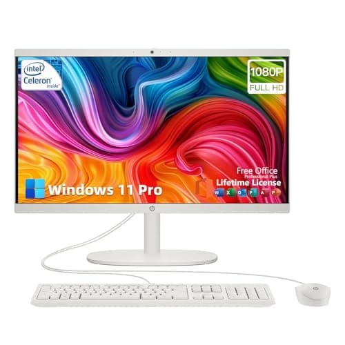 HP All-in-One Desktop Computer - for Everyday Use • Office Lifetime & Win 11 Pro • 21.5" FHD Anti-Glare Display • Intel Celeron CPU• w/Bundle Accessories(32GB RAM | 1TB SSD) - Image 1