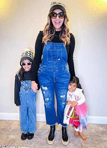 luvamia Women's Casual Distressed Adjustable Denim Bib Overalls Jeans Pants Jumpsuits Denim Blue Size Large - Image 6
