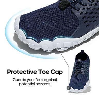 NORTIV 8 Mens Lightweight Barefoot Aqua Water Shoes for Outdoor Sports, Swim, Fishing, Hiking, Diving, Surf Walking, Dark/Blue - 12 (TREKMAN-2) - Image 5