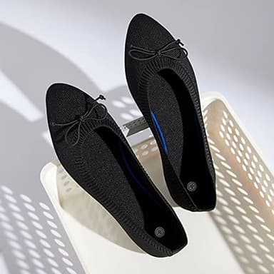 Shupua Women's Flats Black Flats Shoes Pointed Toe Ballet Flats Comfortable Bow Girls Flats Dressy(Black.us9) - Image 8