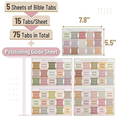 Mr. Pen- Bible Tabs, 75 Boho Theme Laminated Tabs for Women and Men, Study Bible Index, Book Labels - Image 2