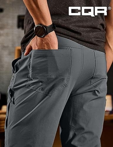 CQR Men's Vent Stretch Pants, Quick Dry Lightweight Casual Cargo Pants, Water Resistant Straight-Fit Utility Work Pants, Shendo Flex Carbon Grey, 32W x 30L - Image 5