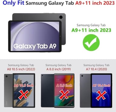 ZtotopCases for Samsung Galaxy Tab A9+ / a9 Plus 11'' 2023 (SM-X210/X216/X218), Shockproof Hard Duty Case with Screen Protector+360 Rotating Hand Strap&Stand+Shoulder Strap for Tab A9+ Tablet, Black - Image 2