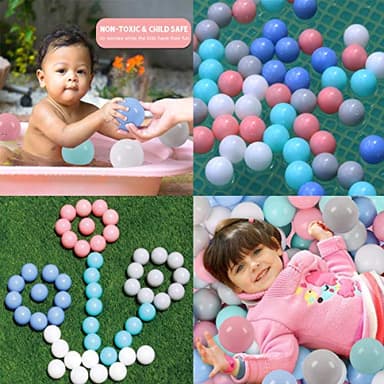 LANGXUN 50 100 200 Balls Soft Plastic Ball Pit Balls for Kids, Gift for Baby Toddler Birthday Christmas, Ball Pit Play Tent, Baby Kiddie Pool Water Toys, Party Decoration - Image 5