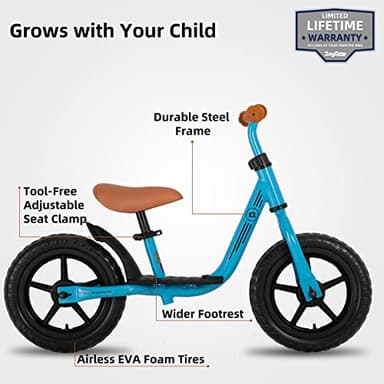 JOYSTAR 10 Inch Toddler Balance Bike 2 Year Old Push Bicycle with Footrest 10" Glider Bikes Toddler Bike Training Bicycle Birthday Gifts for 2-4 Boys Blue - Image 2