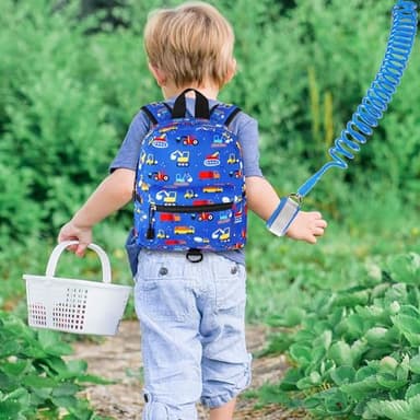 Accmor Toddler Backpack Harness Leash, Mini Baby Walking Backpacks with Anti Lost Wrist Link, Cute Truck Kids Back Pack Harnesses Leashes Tether for 1-3 Yeas Boys Outdoor Travel - Image 7