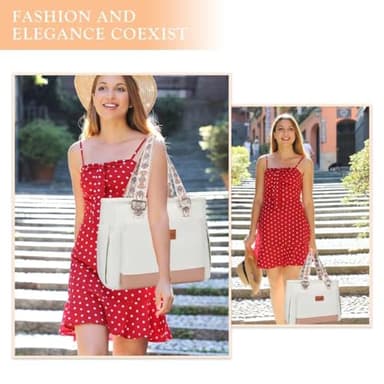 Lunch Bag Lunch Box Women - Leakproof Insulated Lunch Cooler Bag for Women - Large Lunch Tote Bags Adults, White - Image 6