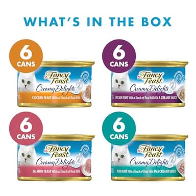 Purina Fancy Feast Wet Cat Food Variety Pack, Creamy Delights Poultry & Seafood Collection - (Pack of 24) 3 oz. Cans - Image 2