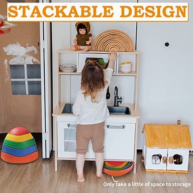 makarci Stepping Stones for Kids, 5pcs Non-Slip Plastic Balance Stones, Promoting Children's Coordination Skills Sensory Play Equipment, Toddler Toys for Age 3 4 5 6 7 8 Years - Image 7