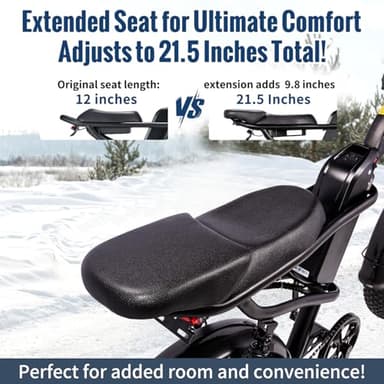 Riding'times Z8PRO/Z8S Moped Style Ebike for Adults, 1500W 31.2AH/ 20.4AH Long Seat Electric Dirt Bike with 20" Fat Tire, Max 31MPH & 40-150 Miles, Full Suspension E Bike All Terrain - Image 2