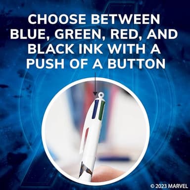 BIC 4 Color Retractable Ballpoint Pen with Marvel's Avengers Characters, Wide Barrel for Comfort, 2-Count in Assorted Ink - Image 6