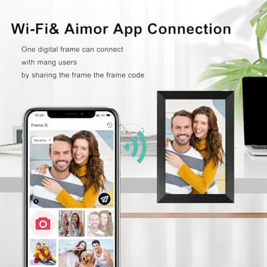 Anna Bella Digital Picture Frame 10.1 Inch IPS HD Touch Screen WiFi Smart Digital Photo Frame with 32GB Storage, Auto-Rotate, Easy Setup to Share Photos or Videos Remotely via AiMOR APP Black - Image 5