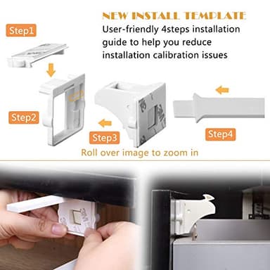 Vmaisi Adhesive Magnetic Cabinet Locks (12 Locks and 2 Keys) - Image 6