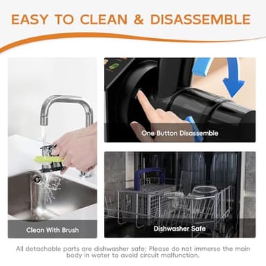 WHUTO Cold Press Juicers, Touch Screen Masticating Juicer Machines Easy to Clean, Stainless Steel Juicer Machines for Vegetable & Fruit, Juice Extractor with Quiet Motor & 2 Speed Modes, Black - Image 5