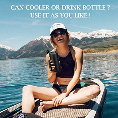 MAXSO Sealed Can Cooler Fizz Lid Can Cover for 12 oz Regular, Slim Skinny Cans & As Thermal Bottle, 4-in-1 Insulated Vacuum Stainless Steel Carbonated Cold Drink Holder - Black - Image 7