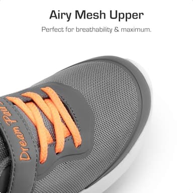 DREAM PAIRS Boys Girls Shoes Kids Tennis EZ-Ons BreezeRunners Running Athletic Walking Sneakers,Size 13 Little Kid,Grey/Orange,Contact-K - Image 4