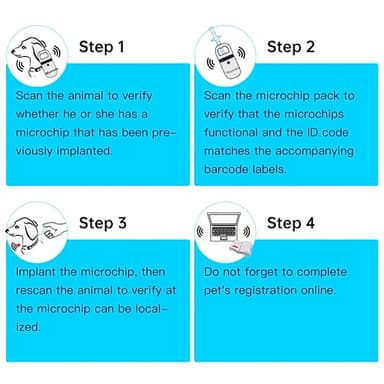 TAEING Pet Microchips, 134.2khz Pet Cats Dogs Microchips Implant Kit for Veterinary Management (1, 2.12x12mm) - Image 6