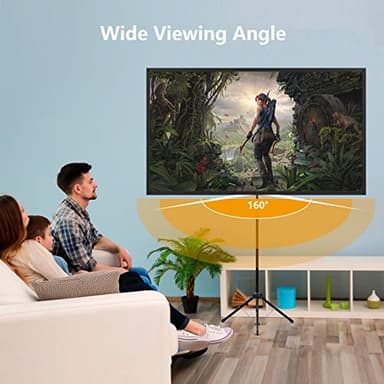 Portable Projector Screen with Stand, Outdoor Movie Screen, 80 Inch 16:9, Light-Weight, Mobile and Compact, Easy Setup and Carrying, Projection Screen with 1.2 Gain Glass Fiber, Idea for Home Cinema. - Image 6