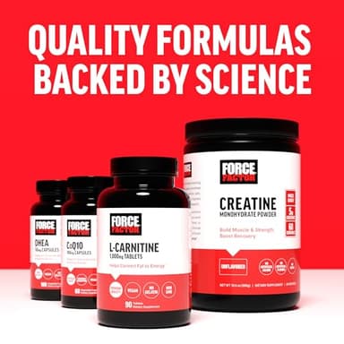 Force Factor Creatine Monohydrate Powder, 5g Micronized Dose to Support Muscle Growth, Strength, Recovery, Cognitive Health & Memory, Unflavored, 60 Servings - Image 10