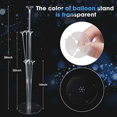 Voircoloria 10 Sets Balloon Stand Kits, Balloon Sticks Holders with Base for Table Graduation Birthday Baby Shower Gender Reveal Party Decorations - Image 3