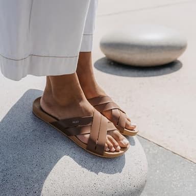 Reef Cushion Spring Bloom Womens Fashion Slide Sandal, Ultra Soft Cushion Footbed, Champagne, 6 - Image 6