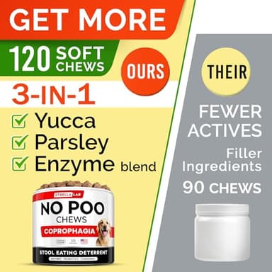 STRELLALAB No Poo Chews for Dogs - Coprophagia Deterrent with Probiotics, Enzymes & Breath Aid Support - Stop Dog Poop Eating (Turkey) - Image 3