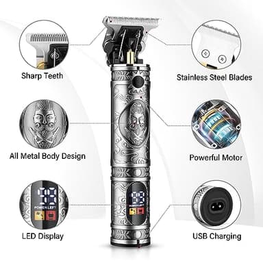 GSKY Professional Hair Clippers, Men's Beard Trimmer & Grooming Kit with Electric Razor, Clippers & Trimmers Set, Hair Cutting Machines - Image 3