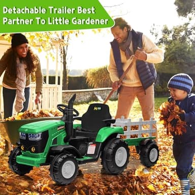 ACONEE Kids Ride on Tractor with Remote Control, 12V Battery Powered Electric Tractor and 35W Dual Motors for Kids Bluetooth Music/USB, 3-Gear-Shift, Safety Belt, 7-LED Lights, Green - Image 7