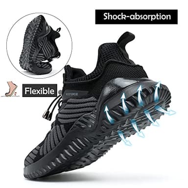 JMFCHI Boys Girls Kids' Sneakers Knitted Mesh Sports Shoes Breathable Lightweight Running Shoes for Kids Fashion Athletic Casual Shoes Classic Black - Image 4