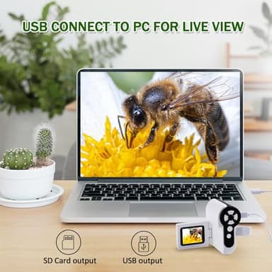 Barchrons Microscope for Kids, 1000X Handheld Kids Microscope with 6 Adjustable LED Lights, Easter Gifts for Kids Ages 8-12, 32G SD Card Included-White - Image 7