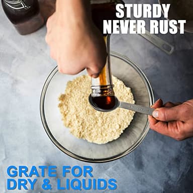 Measuring Spoons, Premium Heavy Duty 18/8 Stainless Steel Measuring Spoons Cups Set, Small Tablespoon with Metric and US Measurements, Set of 6 for Measuring Dry and Liquid Ingredients - Image 6