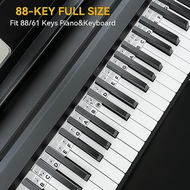 BEATBIT Piano Notes Guide for Beginner, Removable Piano Keyboard Note Labels for Learning, 88-Key Full Size, Made of Silicone, No Need Stickers, Reusable and Comes with Box (Classic Black） - Image 3