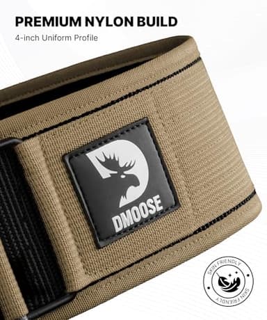 DMoose Auto Locking Weight Belts for Lifting Men, Provides Lumbar Support & Stability 4" Nylon Deadlift Belt with Adjustable Buckle, gym belt for men weight lifting - Image 6