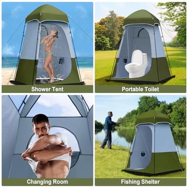 Camping Shower Tent, 7.9 FT Oversize Changing Tents, Portable Outdoor Bathroom Toilet Tent with Floor, Easy Set Up Privacy Shelter for Dressing, Hiking, Fishing, UPF50+ - Image 9