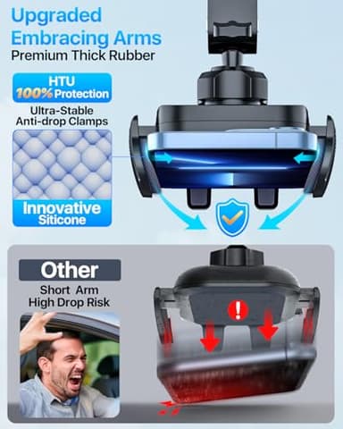2025 Ultimate Car Phone Mount【98+LBS Strongest Suction & Military-Grade】【Patent & Safety Certs】 Cell Phone Holder Truck Stand for Dashboard Windshield Vent for iPhone 16 Pro Max Samsung (Black) - Image 7