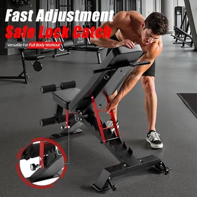 BlackPear Adjustable Weight Bench - Workout Bench for Home Gym, 1300lb Capacity Heavy Duty Exercise Foldable Strength Training Benches Press for Full Body Workouts with Incline/Flat/Decline Positions & Space-Saving - Image 7