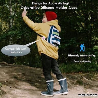 Case for Apple Tag 2 Pack - Tag Silicone Holder Case with Changeable Marine Animals Decorations - Girls Boys GPS Tracker Tag Cute Holder Case for Shoes, Backpack - Image 5