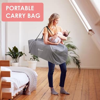 BIERUM 5-in-1 Pack n Play, Baby Bassinet, 3 Height Adjustable Baby Crib with Diaper Changer, Storage Bag & Music Box, Portable Bassinet with Carry Bag, Mattress for Newborn to Toddlers - Image 5